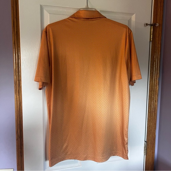 Levelwear Golf Polo Orange Dot Pattern Short Sleeve Polo Men’s Size Large EUC - Picture 5 of 5